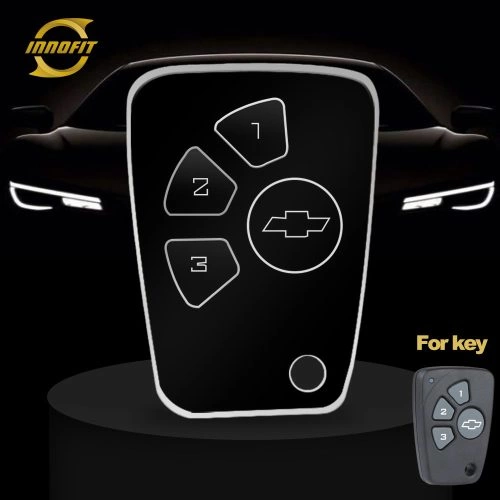 CEY1T1-Black-Silver Plating- Car Key Cover For Chevrolet