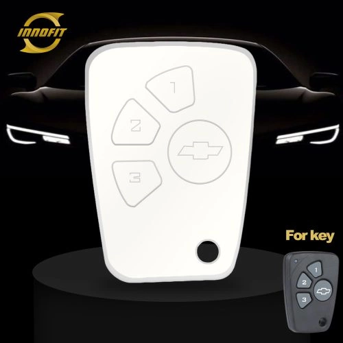 CEY1T1-White-Silver Plating- Car Key Cover For Chevrolet