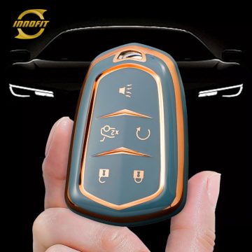 CAA2T1-Granny Grey-Gold Plating- Car Key Cover For Cadillac