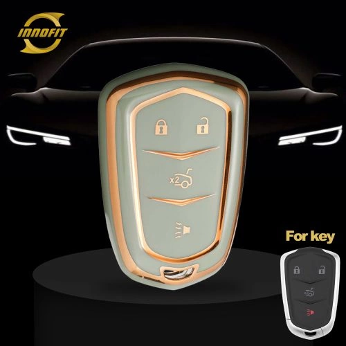 CAA6T1-Green-Gold Plating- Car Key Cover For Cadillac