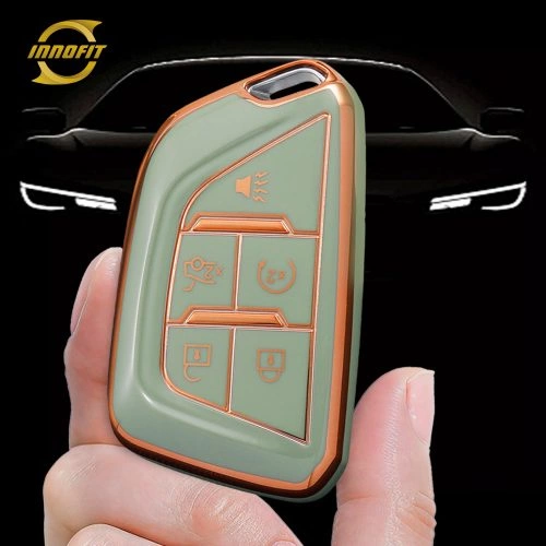 CAB1T1-Green-Gold Plating- Car Key Cover For Cadillac