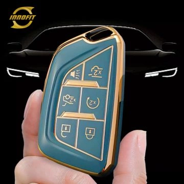 CAB2T1-Granny Grey-Gold Plating- Car Key Cover For Cadillac