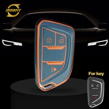 CAB3T1-Granny Grey-Gold Plating- Car Key Cover For Cadillac