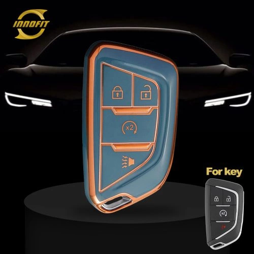 CAB4T1-Granny Grey-Gold Plating- Car Key Cover For Cadillac