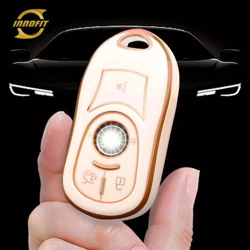 BUA2T1-White-Gold Plating- Car Key Cover For Buick