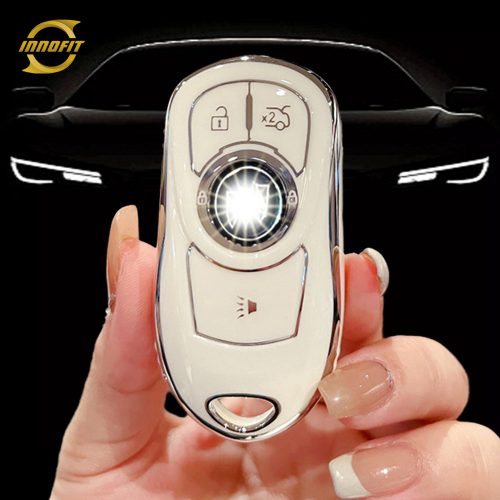 BUA2T1-White-Silver Plating- Car Key Cover For Buick