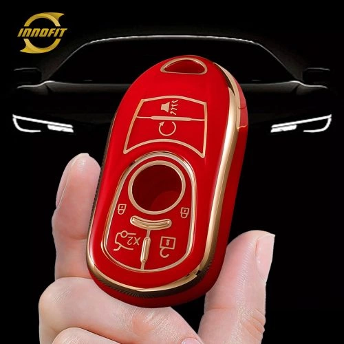 BUA3T1-Red-Gold Plating- Car Key Cover For Buick
