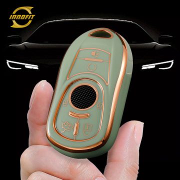 BUA3T1-Green-Gold Plating- Car Key Cover For Buick