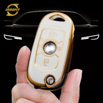 BUB1T1-White-Gold Plating- Car Key Cover For Buick