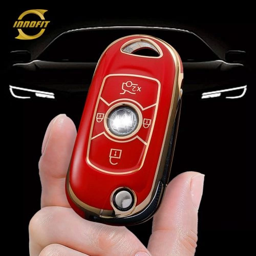 BUB1T1-Red-Gold Plating- Car Key Cover For Buick