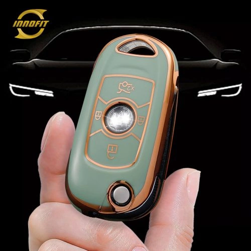 BUB1T1-Green-Gold Plating- Car Key Cover For Buick