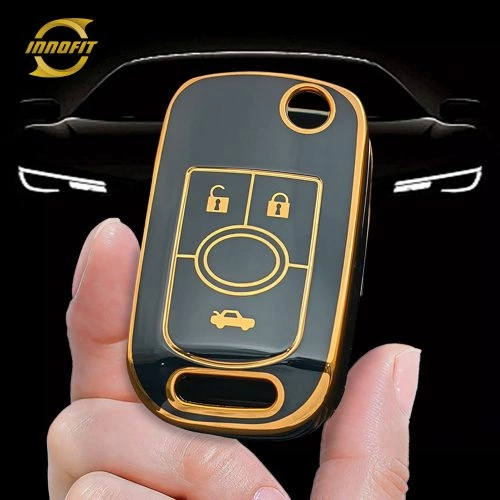 BUD1T1-Black-Gold Plating- Car Key Cover For Buick