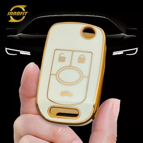BUD1T1-White-Gold Plating- Car Key Cover For Buick