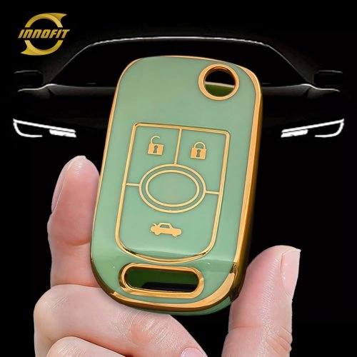BUD1T1-Green-Gold Plating- Car Key Cover For Buick
