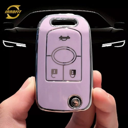 BUD1T1-Purple-Silver Plating- Car Key Cover For Buick