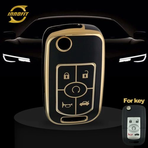 BUD2T1-Black-Gold Plating- Car Key Cover For Buick