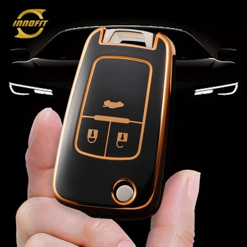 BUE1T1-Black-Gold Plating- Car Key Cover For Buick