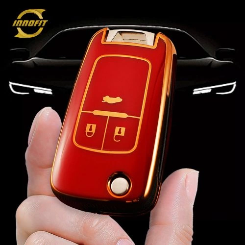 BUE1T1-Red-Gold Plating- Car Key Cover For Buick