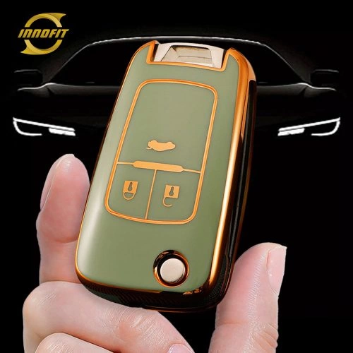 BUE1T1-Green-Gold Plating- Car Key Cover For Buick