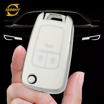 BUE1T1-White-Silver Plating- Car Key Cover For Buick