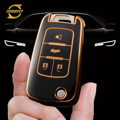 BUE2T1-Black-Gold Plating- Car Key Cover For Buick
