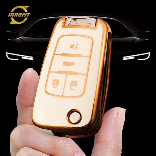 BUE2T1-бело-золотое покрытие-обложка для автомобильного ключа для Buick