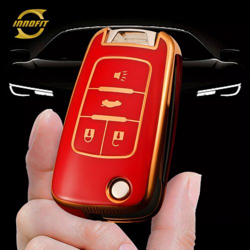 BUE2T1-Red-Gold Plating- Car Key Cover For Buick