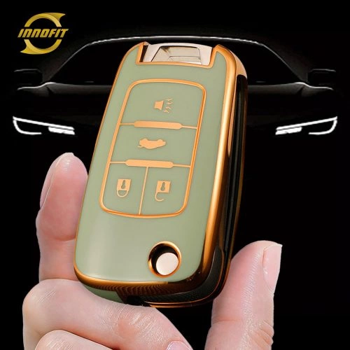 BUE2T1-Green-Gold Plating- Car Key Cover For Buick