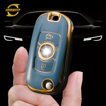 BUF1T1-Granny Grey-Gold Plating- Capa para chave de carro para Buick