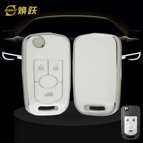 BUD1T1-White-Silver Plating- Car Key Cover For Buick