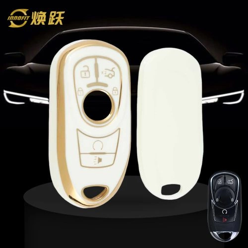 BUA3T1-White-Gold Plating- Car Key Cover For Buick