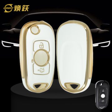 BUB1T1-White-Gold Plating- Car Key Cover For Buick