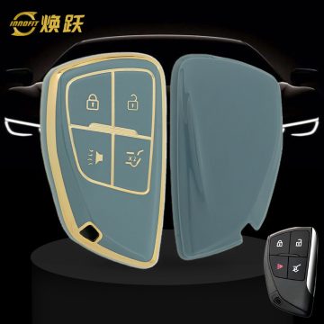 CEV2T1-Granny Grey-Gold Plating- Car Key Cover For Chevrolet Buick GMC