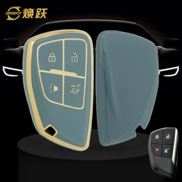 CEV2T1-Granny Grey-Gold Plating- Car Key Cover For Chevrolet Buick GMC