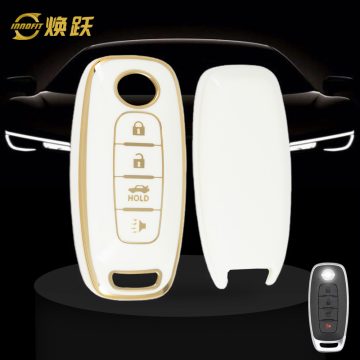 NIA4T1-White-Gold Plating- Car Key Cover For Nissan