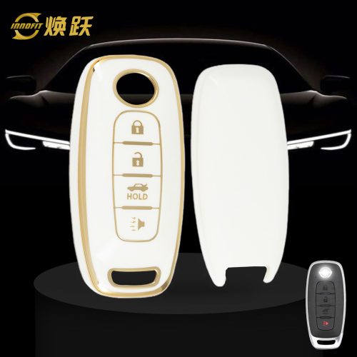 NIA4T1-White-Gold Plating- Car Key Cover For Nissan