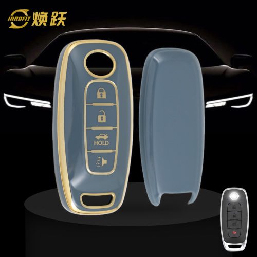 NIA4T1-Granny Grey-Gold Plating- Car Key Cover For Nissan