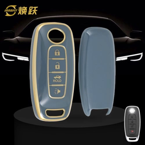 NIA4T1-Granny Grey-Gold Plating- Car Key Cover For Nissan