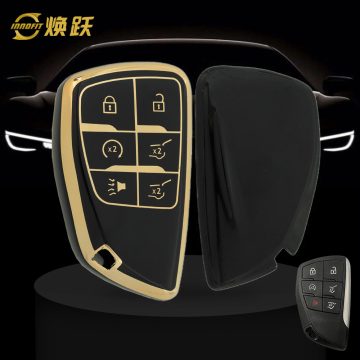 CEV4T1-Black-Gold Plating- Car Key Cover For Chevrolet Buick GMC