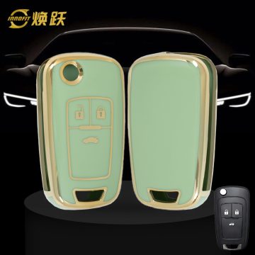 BUE1T1-Green-Gold Plating- Car Key Cover For Buick