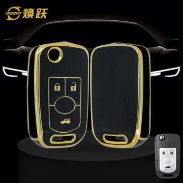 BUD1T1-Black-Gold Plating- Car Key Cover For Buick