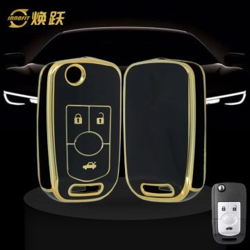 BUD1T1-Black-Gold Plating- Car Key Cover For Buick