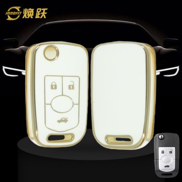 BUD1T1-White-Gold Plating- Car Key Cover For Buick
