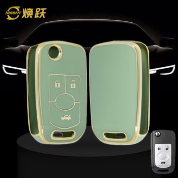BUD1T1-Green-Gold Plating- Car Key Cover For Buick