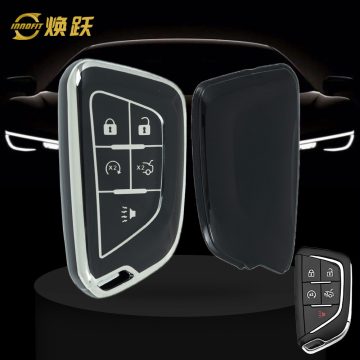 CAB1T1-Black-Silver Plating- Car Key Cover For Cadillac