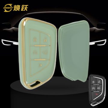 CAB1T1-Green-Gold Plating- Car Key Cover For Cadillac