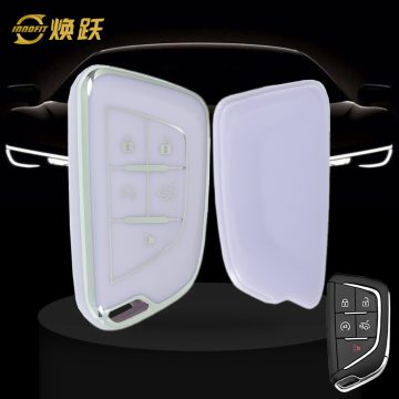 CAB1T1-Purple-Silver Plating- Capa para chave de carro para Cadillac