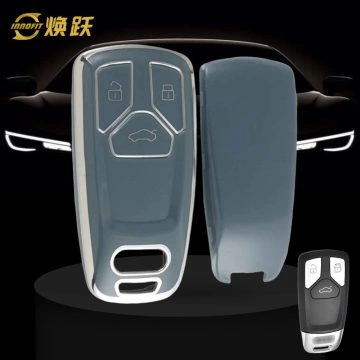 AUA1T1-Granny Grey-Silver Plating- Car Key Cover For Audi