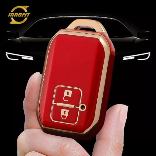 SUB2T1-Red-Gold Plating- Car Key Cover For Suzuki