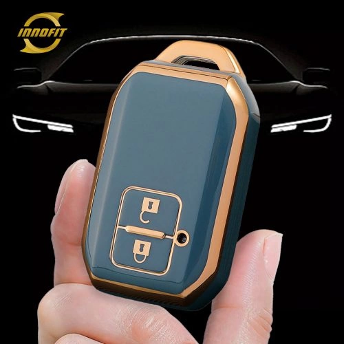 SUB2T1-Granny Grey-Gold Plating- Car Key Cover For Suzuki